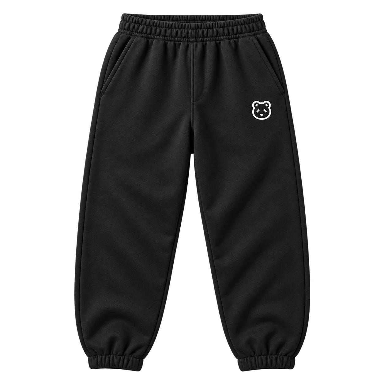 Sweatpants in Schwarz mit kleinem Panda-Icon